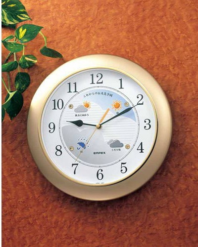 EMPEX 掛け時計 ウォールクロック ウェザーパル BW-5048 シャンパンゴールド